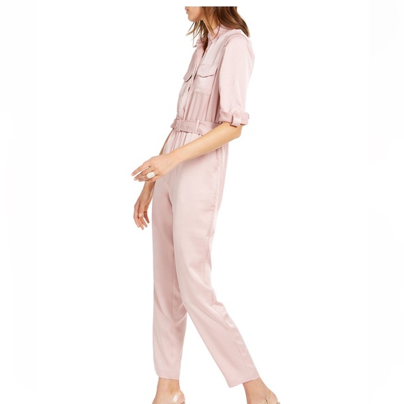 INC International Concept Pink Satin Utility Jumpsuit - Picture 2 of 4